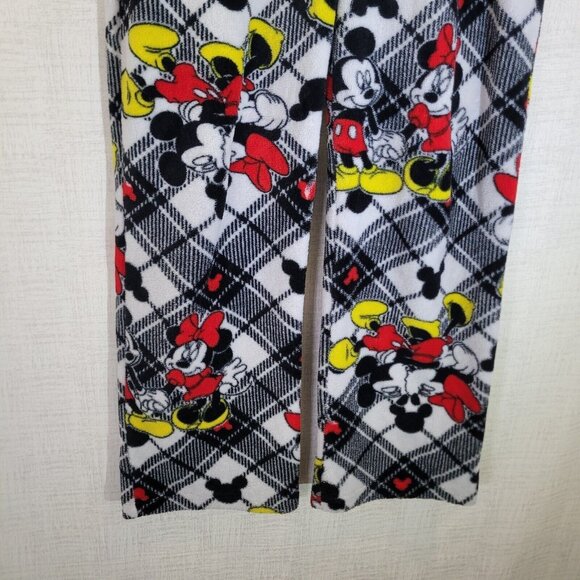 Disney Sweatpants Womens Medium Black Fleece Drawstring Mickey Mouse Pajamas - Picture 6 of 7